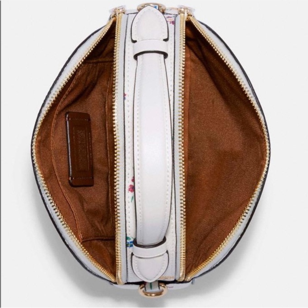 Coach Serena Satchel‎ White Leather with Floral Design Crossbody - Picture 3 of 10